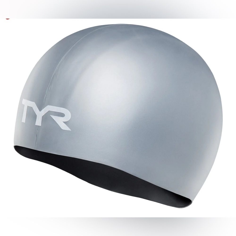 tyr wrinkle free silicone swim cap silver color